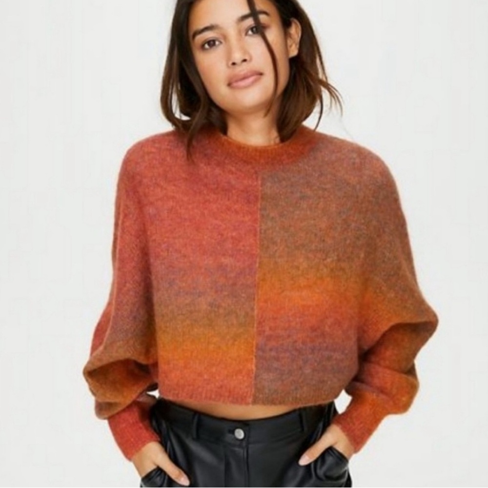 🌈 Wilfred alpaca wool mock-neck cropped sweater